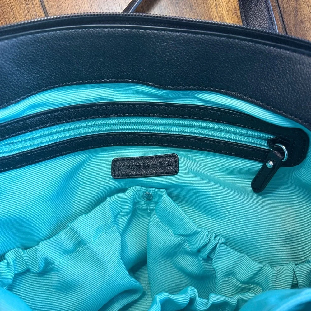 Pottery Barn Kids Sydnee Ruched Polyester Black Diaper Tote Bag‎